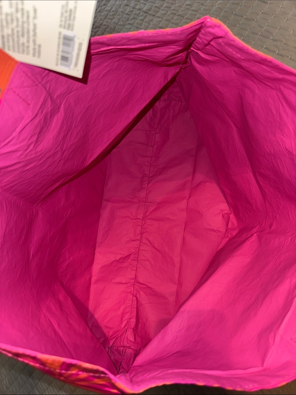 Pink & Orange Tropical Tote Bag 19”Lx7”Wx14 1/2”H - Picture 5 of 5